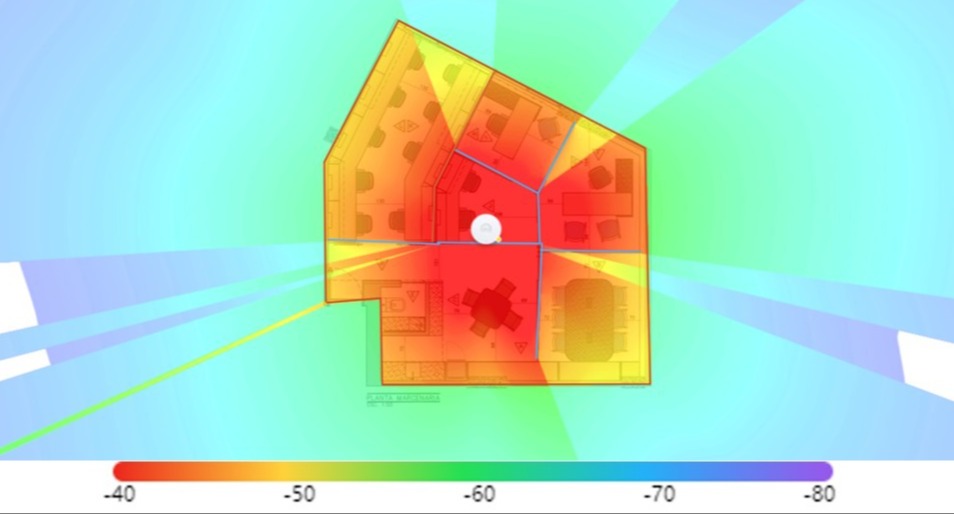Mapa de calor da rede wi-fi